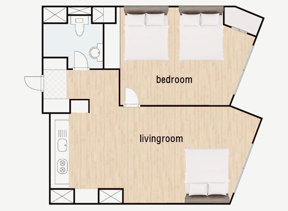 a floor plan of a bedroom and living room at We -Ciel de Mer in Busan
