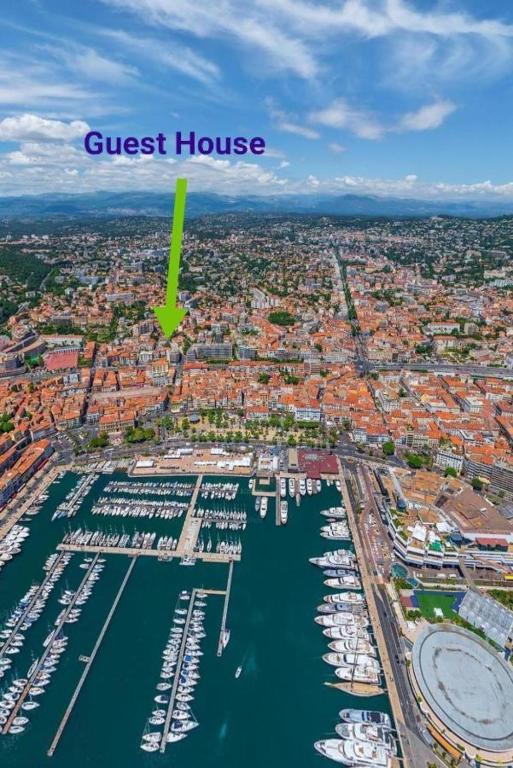 a view of a harbor with a guest house at Cannes Guest House in Cannes