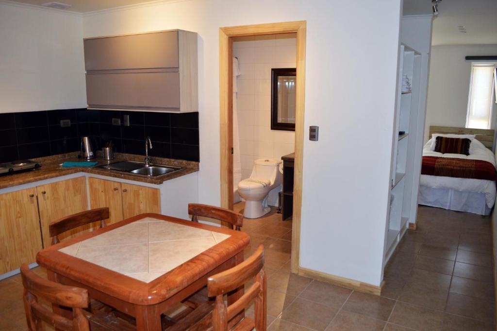 Kuchyň nebo kuchyňský kout v ubytování Apart Hotel Endurance