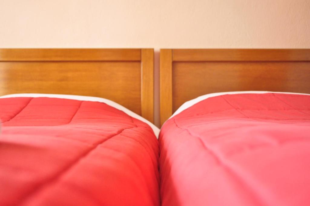 安裘斯派特列伊蒙的住宿－Hotel Limni，卧室内两张并排的床