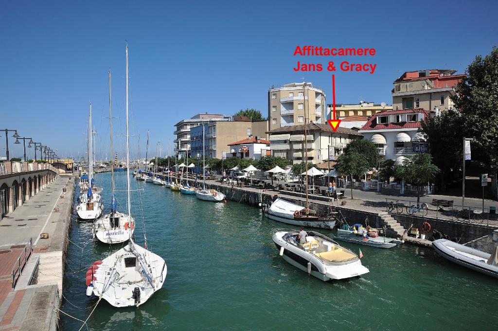 a group of boats are docked in a river at Jans e Gracy - Appartamenti e camere in Gabicce Mare