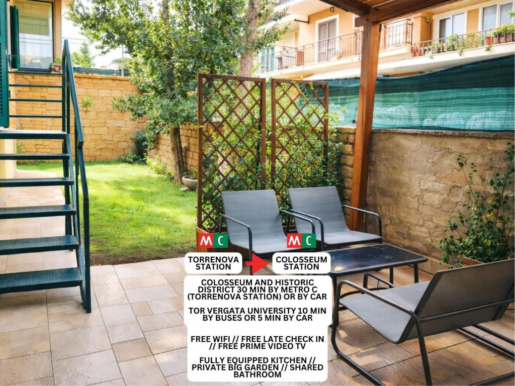Golden Stay Rome - Golden Room with Private Kitchen and Garden - Close to Metro C
