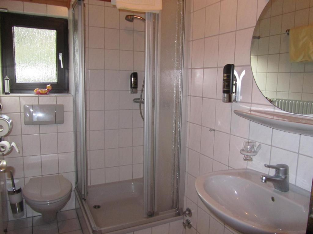 Koupelna v ubytování Gasthaus "Zur frischen Quelle"