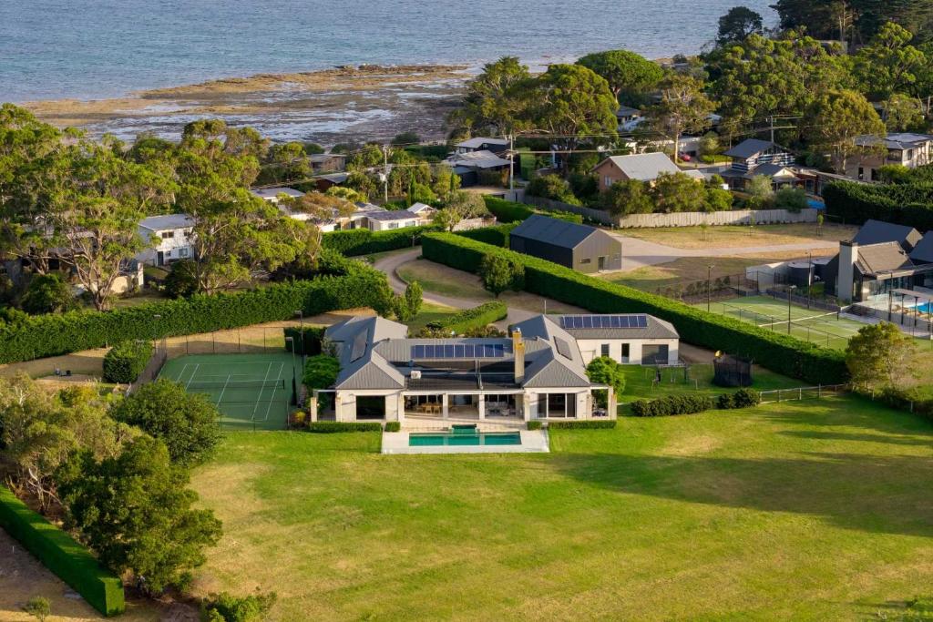 an aerial view of a house on the beach at Edgewater in Balnarring Beach