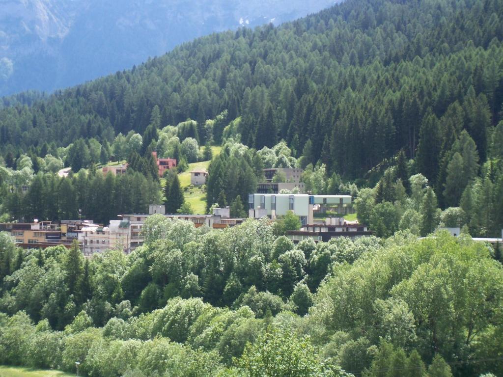 a town in the middle of a forest of trees at Residence Garden Appartamenti Solandra in Mezzana