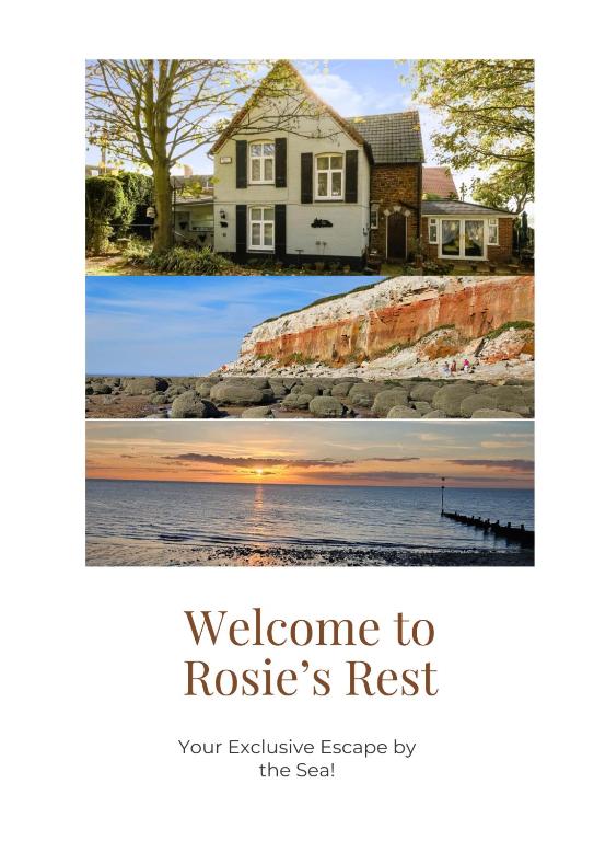 a collage of two pictures of a house at Rosie's Rest in Hunstanton