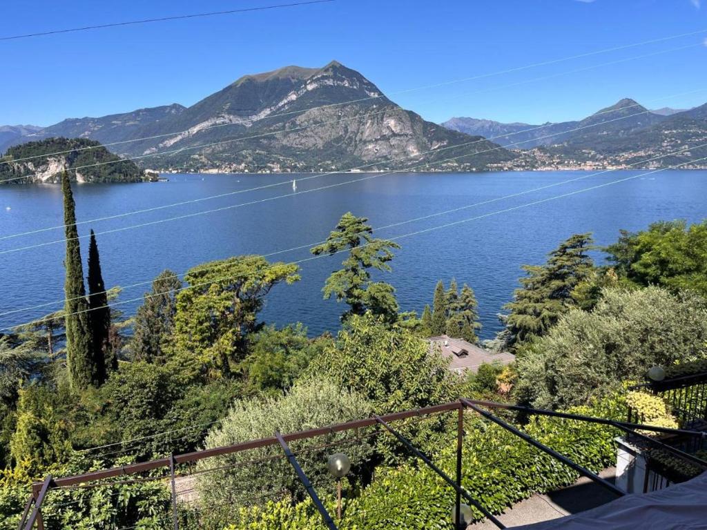 a view of a lake with mountains in the background at La Casetta di Pino in Varenna