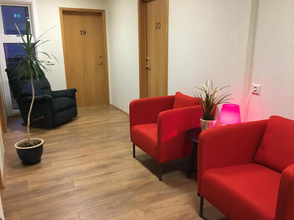 Un lugar para sentarse en Framtid Hostel
