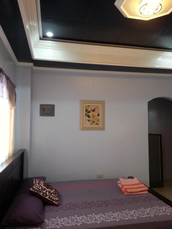 una camera con letto e soffitto di Vhauschild Transient Rooms a Alaminos
