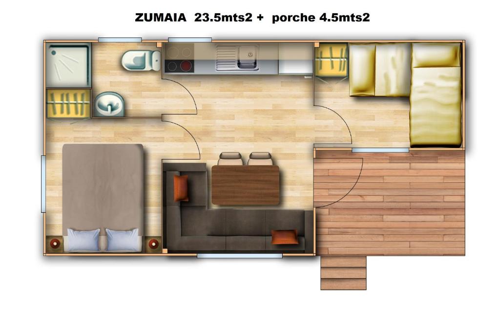 Camping & Bungalows Zumaia - Two-Bedroom Bungalow