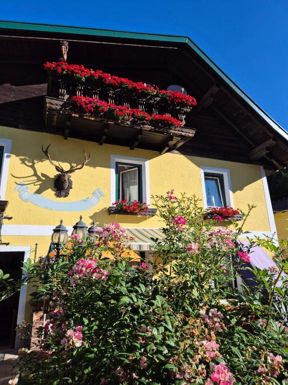 a building with flower boxes on the side of it at Landhaus Ingrid in Loich