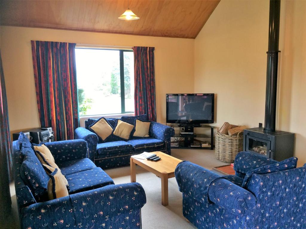 TV a/nebo společenská místnost v ubytování Cedar Chalets and Barkers Lodge
