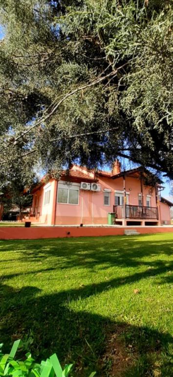 a house in front of a yard with a tree at Villa Elena in Čiflik