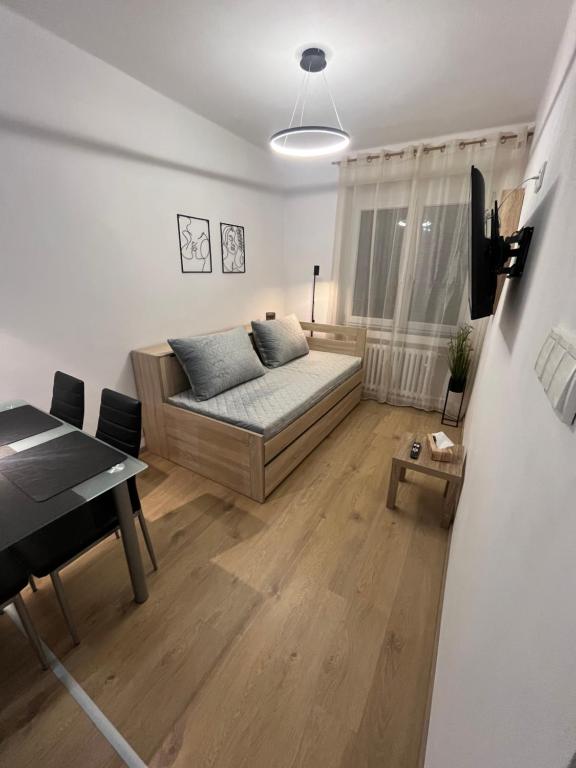 a living room with a couch and a table at Apartmán Ella - Riegrova 41 in Děčín