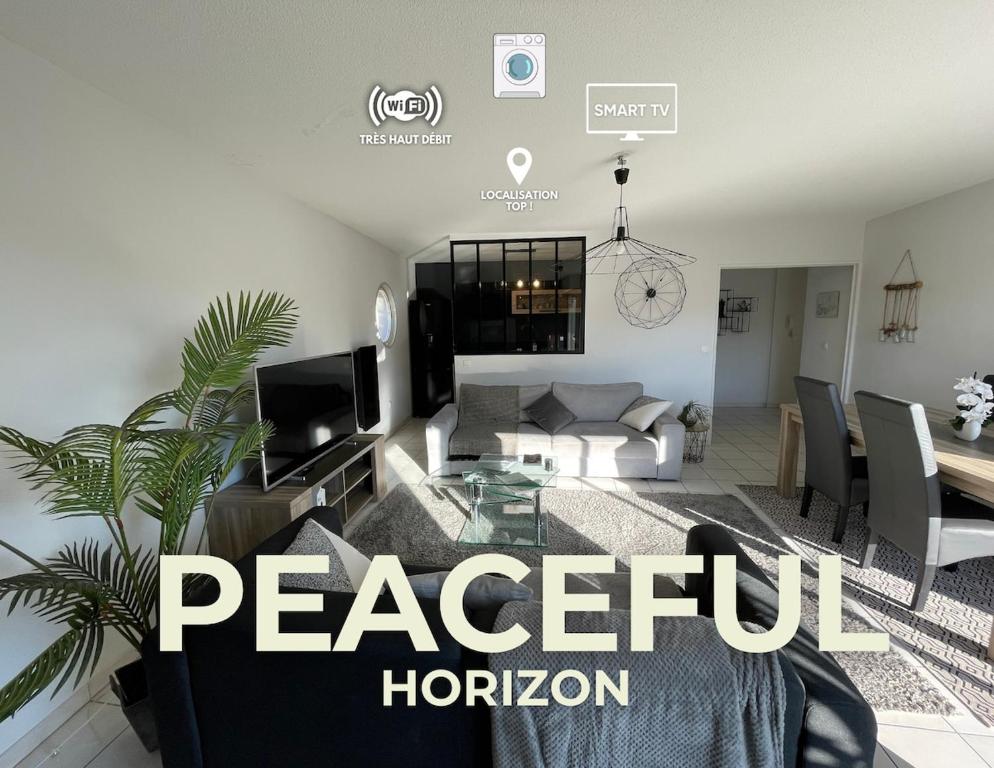 a rendering of a living room and dining room at Appartement spacieux - Vue notre dame de la garde - Terrasse - Wifi in Marseille