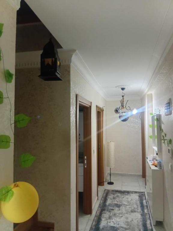 a room with a hallway with a light on the ceiling at Alyakek Apartment in Istanbul