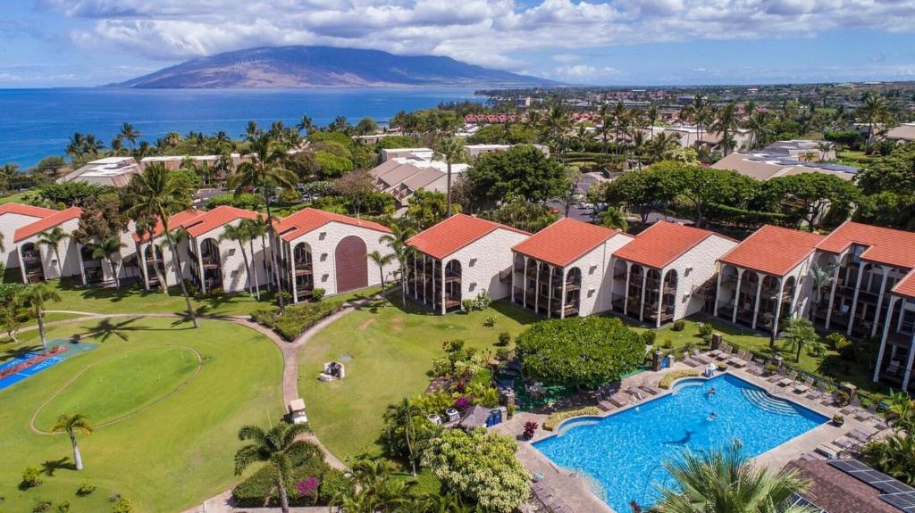 an aerial view of a resort with a swimming pool at Aston Maui Hill in Wailea
