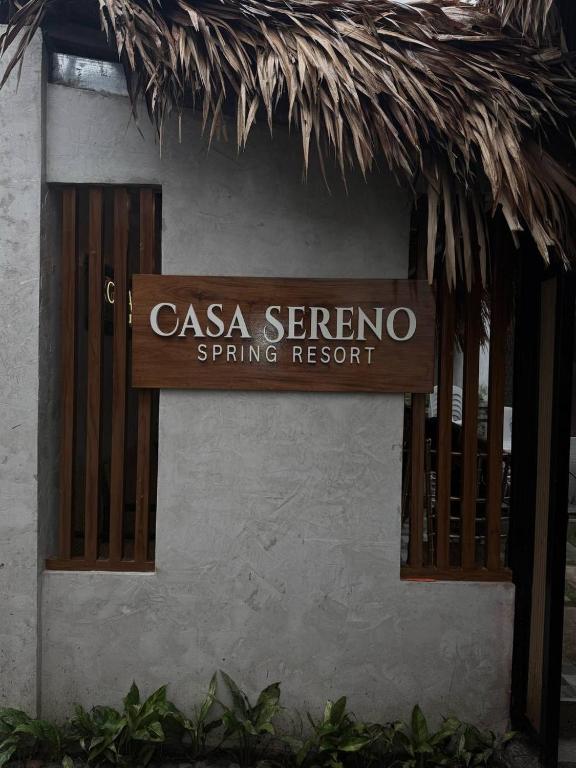 a sign for a casa sereno spring resort at Casa Sereno Spring Resort in Irosin