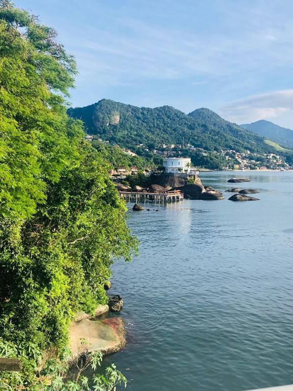 a view of a body of water with trees at J U N Q U E I R A i in Mangaratiba