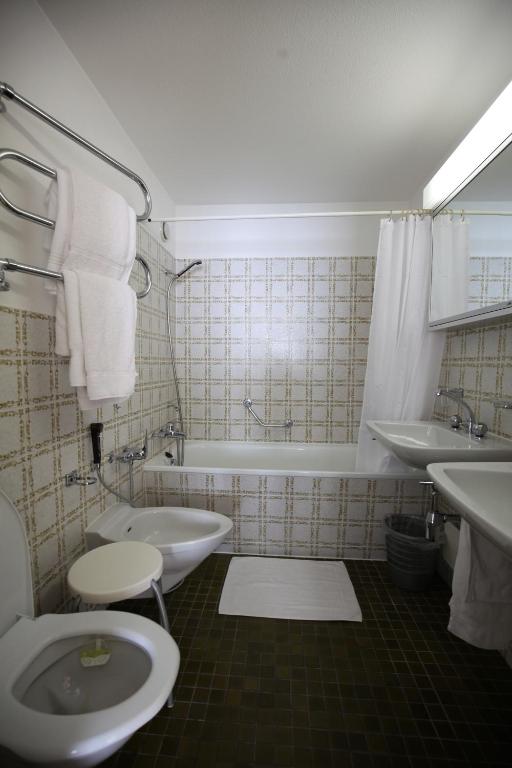 Koupelna v ubytování New renovated apartment in center of Davos