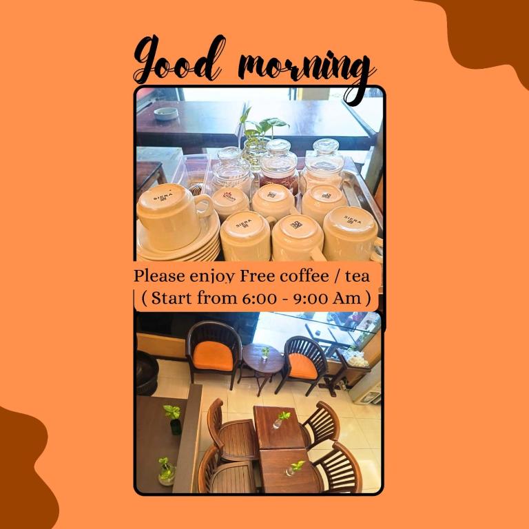 a flyer for a food pantry with food items at Hotel Rumah Shinta in Jakarta
