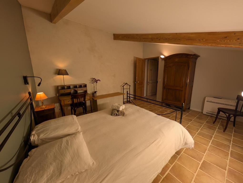 Chambres d'hôtes - Le Mas du Colombeyras - ダブルルーム 共用バスルーム