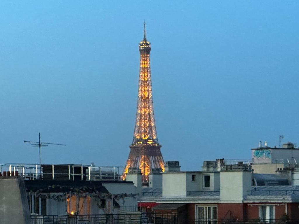 Vue remarquable sur la tour Eiffel