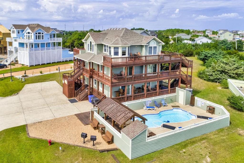 an aerial view of a large house with a pool at SOSB26 South Beach Park #26-S in Salvo