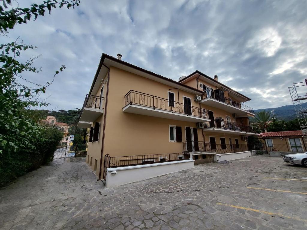 a building with balconies on the side of it at Casa Bratz in Marciana Marina