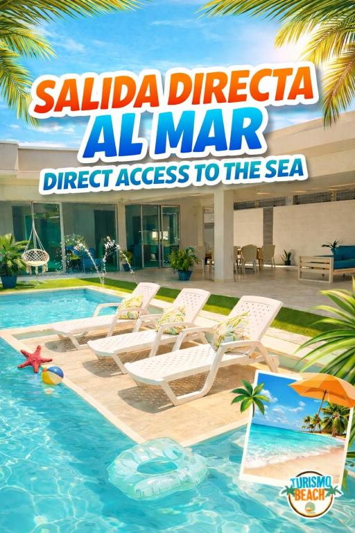 an image of a swimming pool at a hotel at Sun Beach in Puerto Colombia