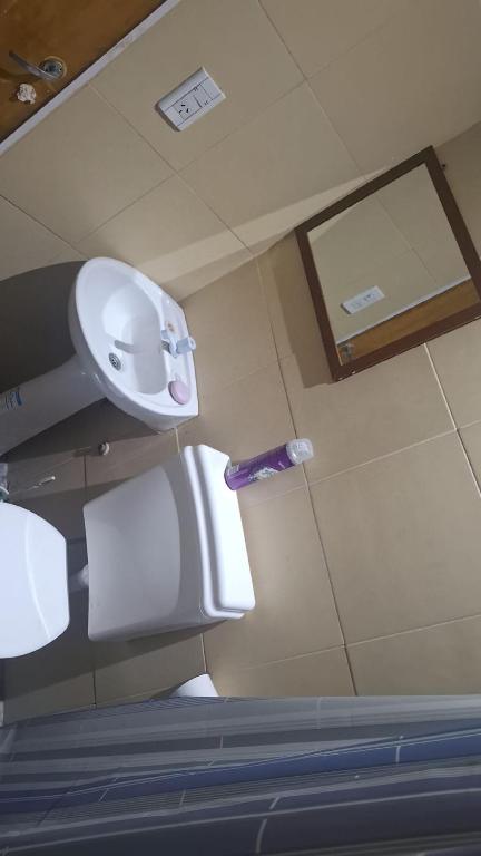 a bathroom with a sink and a toilet at Cande in Parana
