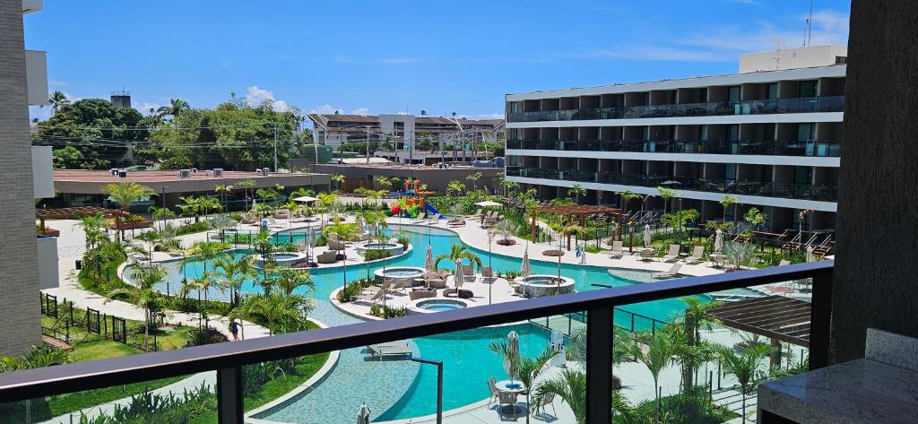 arial view of a resort with a swimming pool at Beach Class Verano Muro Alto in Porto De Galinhas
