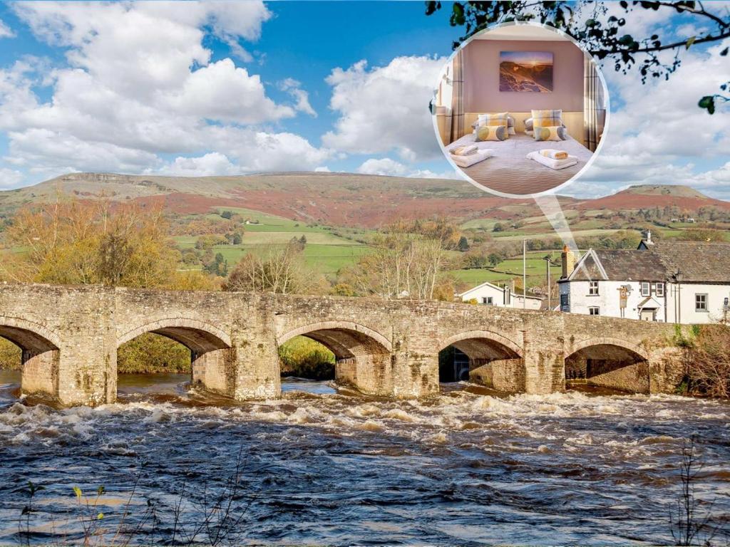 a photograph of a bridge with a large mirror at 2 Bed in Crickhowell oc-90346 in Crickhowell