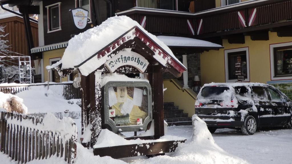 Hotel Dorfgasthof Schlösslstube v zimě