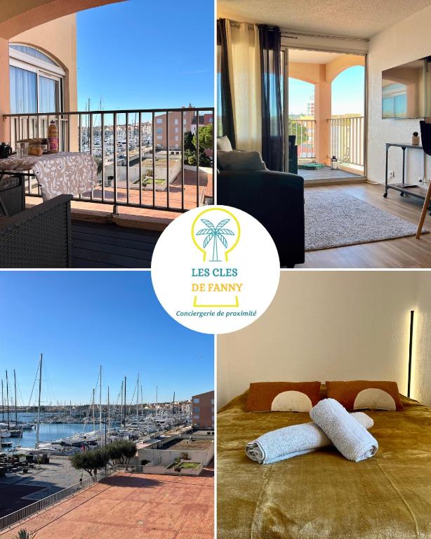 Studio douce escale 1ch vue port wifi balcon