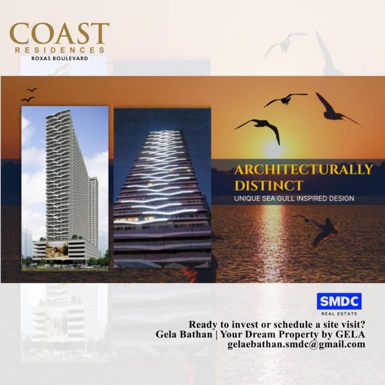 a poster of a city with a tall building at Smdc Coast Residences in Manila