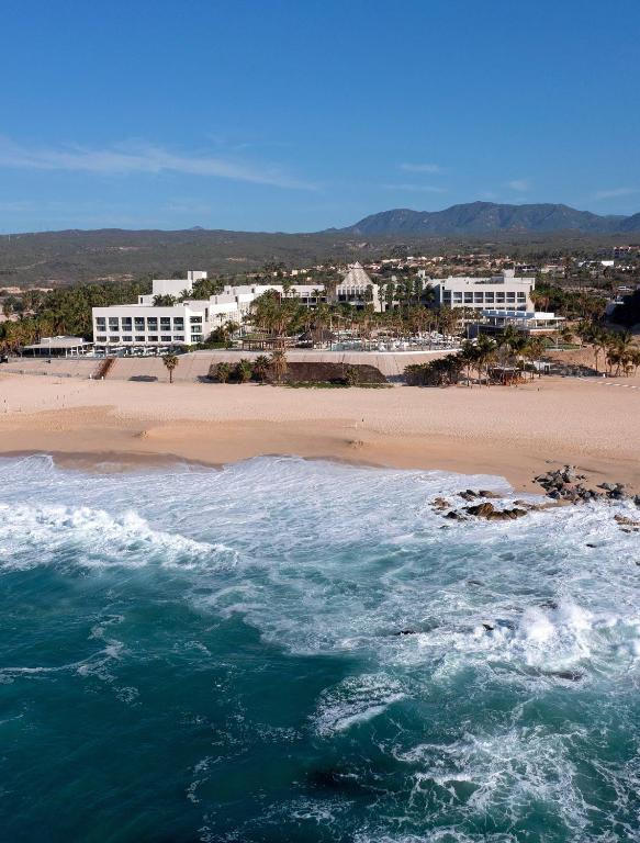 an aerial view of a beach with buildings and the ocean at Paradisus by Meliá Los Cabos - Adults Only - All Inclusive in San José del Cabo
