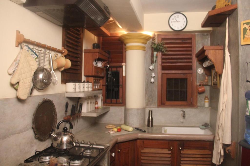 Kuchyň nebo kuchyňský kout v ubytování Vintekta Cottage