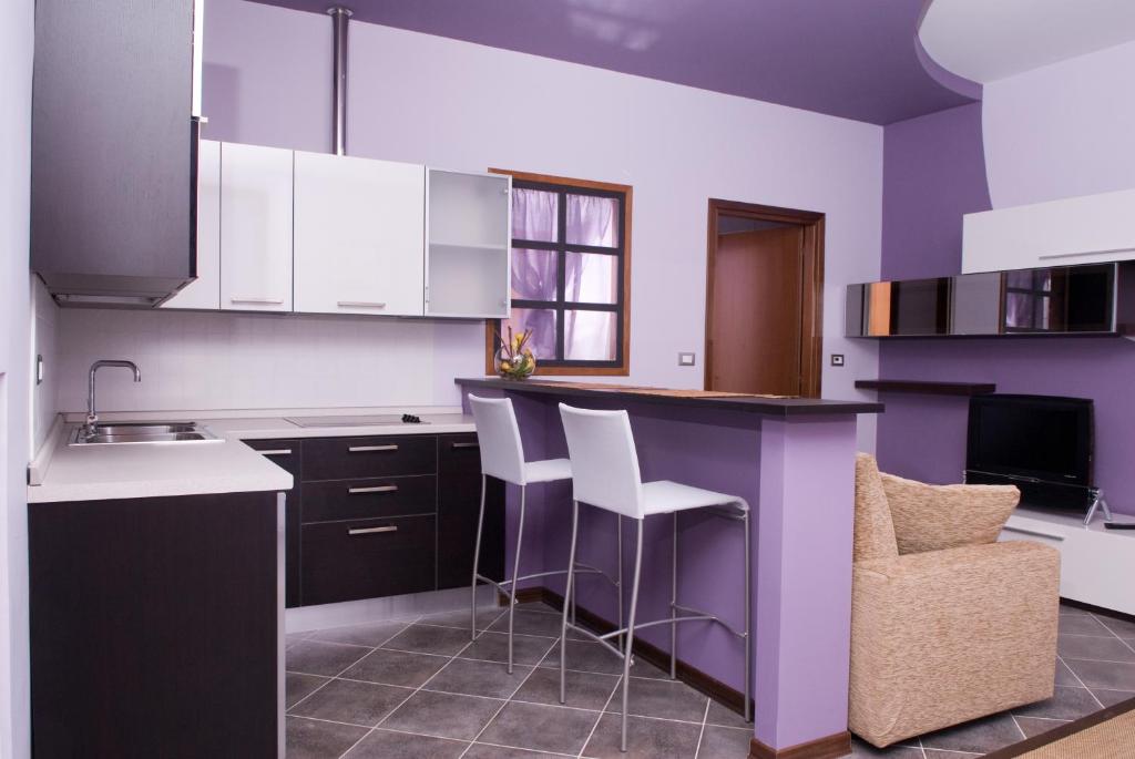 Kuchyň nebo kuchyňský kout v ubytování Residence Corona Grossa