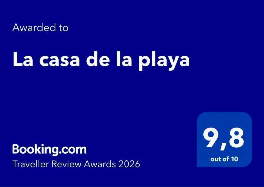 a blue screen with the words la casa de la playaza at La casa de la playa in Piles