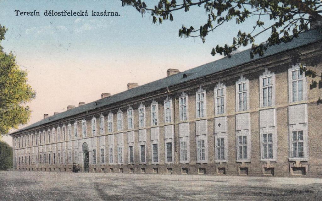 an old picture of a large building at Artillery Barracks Accommodation in Terezín