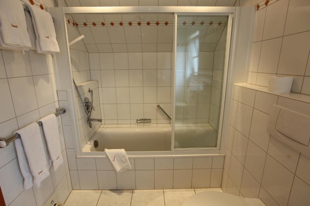 Koupelna v ubytování Hotel Seeperle