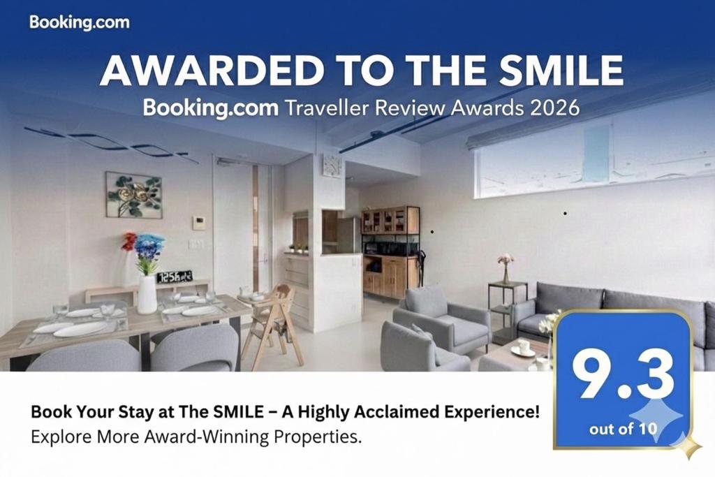 a advertisement for a suite in a living room at The SMILE in Sapporo