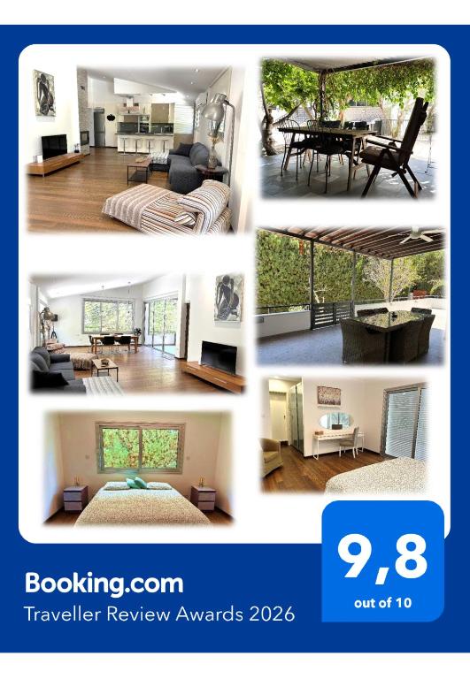 a collage of four pictures of a house at 3 Bedroom Oceanfront Oasis for Memorable Vacations in Oroklini