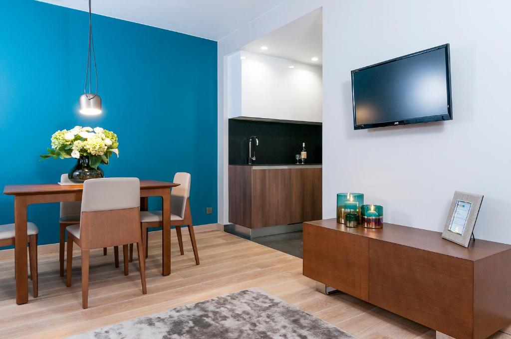 TV a/nebo společenská místnost v ubytování Aparthotel Residence Agenda