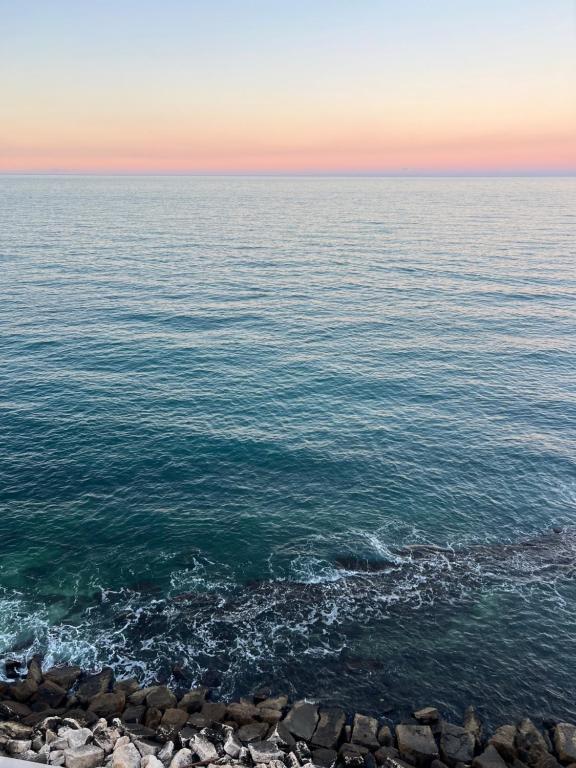 a view of the ocean from a rocky beach at Isabel apulian apartment in Molfetta