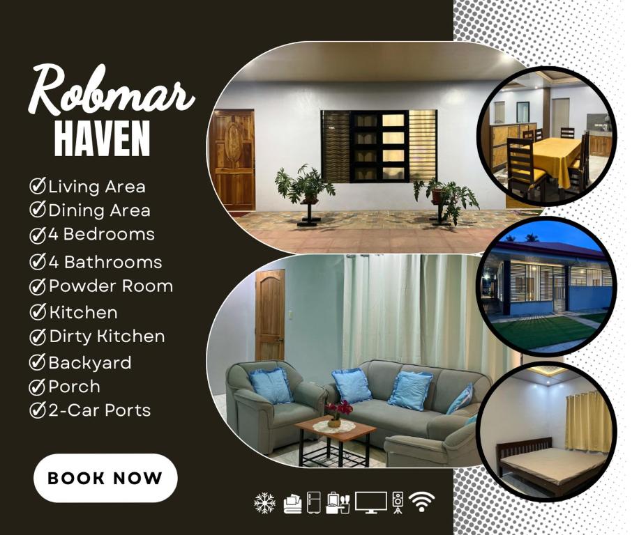 a flyer for a house with a living room at RobMar Haven in Sibulan