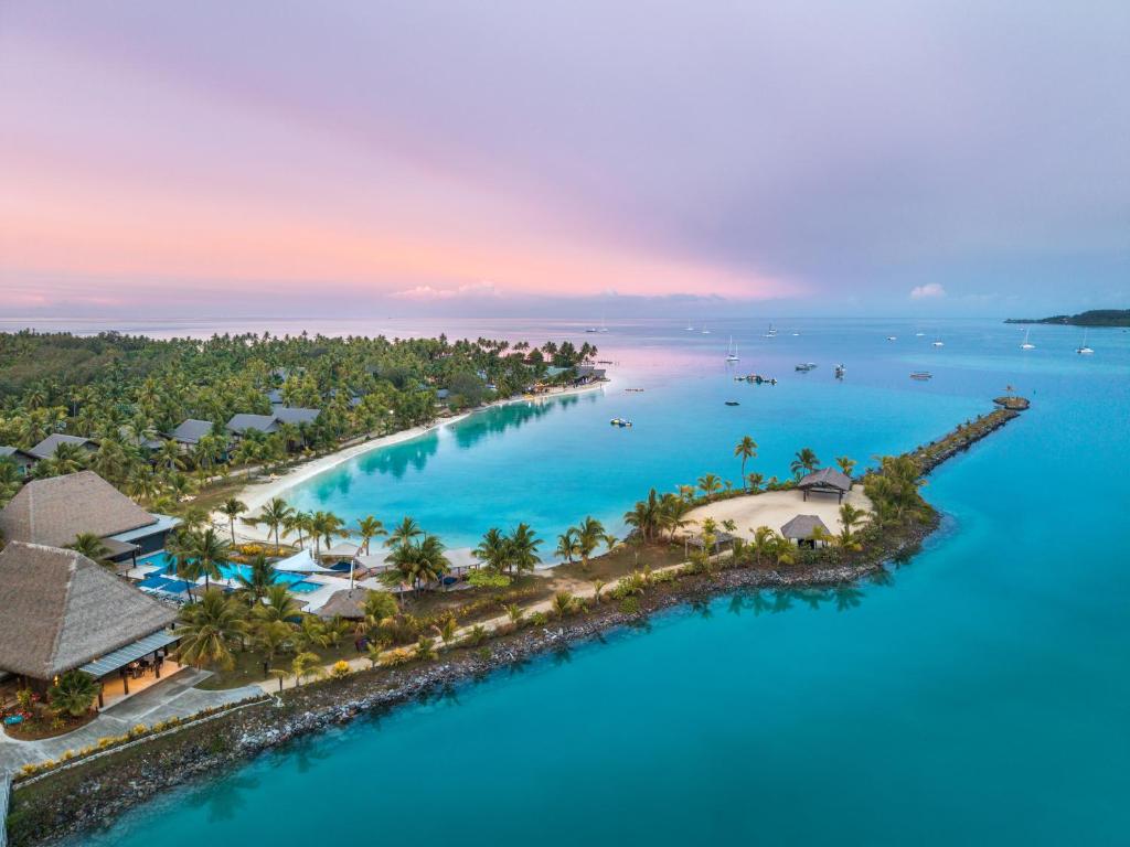 an aerial view of the beach at the excellence punta cana resort at Plantation Island Resort in Malolo Lailai