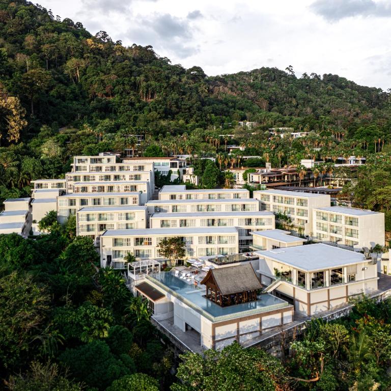 an aerial view of a large white building at Seavale patong phuket in Patong Beach