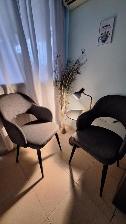 two chairs and a lamp in a living room at Lo de Julia in Formosa